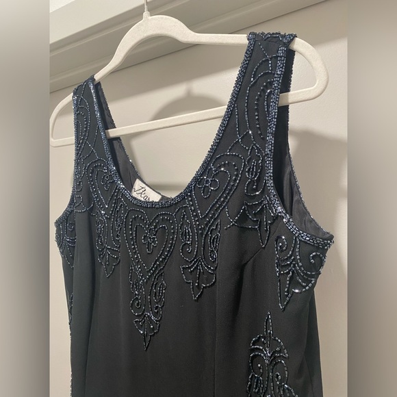 VTG JKARA New York Beaded Black Mid-Length Sleeveless Dress - Size 6 - Picture 7 of 17